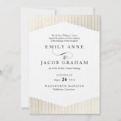 Gold Faux Foil Angles Faire-part de mariage Art Dé (Devant)