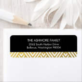 Gold Faux Foil Chevron Étiquette de adresse (En situation)