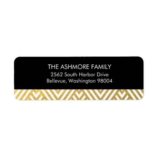 Gold Faux Foil Chevron Étiquette de adresse (Devant)