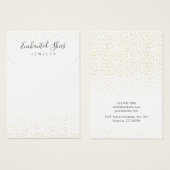 Gold Faux Foil Collier bijoux Display Card (Devant & derrière)