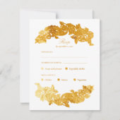 Gold Faux Foil Rococo Meice Choice Carte RSVP (Devant)