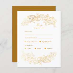 Gold Faux Foil Rococo Meice Choice Carte RSVP