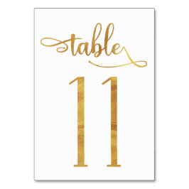 Gold faux folie 3.5x5 tafel nummer | Tabel 11 Kaart