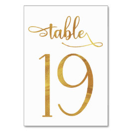 Gold faux folie 3.5x5 tafel nummer | Tabel 19 Kaart