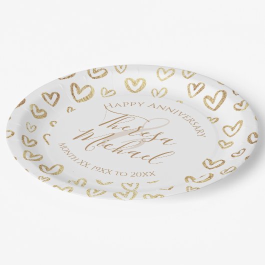 Gold Faux-Folie - Aangepaste Gezegde - datum Papieren Bordje (Gekanteld)