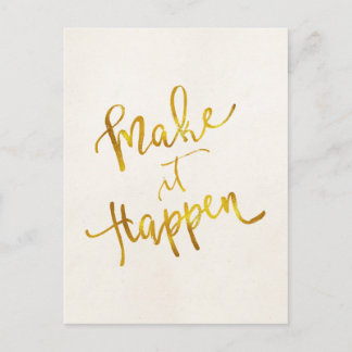 Gold Faux Folie metallische motivatie Briefkaart
