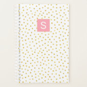 Gold Faux Folie Polka Dot Monogram Kalender Planne Planner (Voorkant)