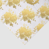 Gold Faux Folie Shiny Glam Roos Monogram Aangepast Tissuepapier (Detail)