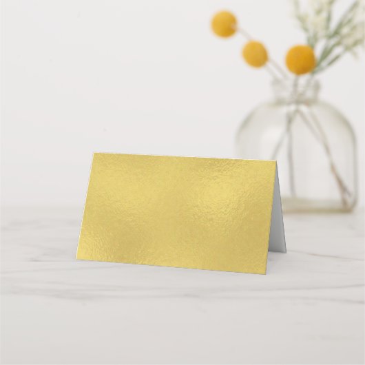 Gold Faux Folie Wedding Gevouwen Plaats Kaarten (Voorkant)