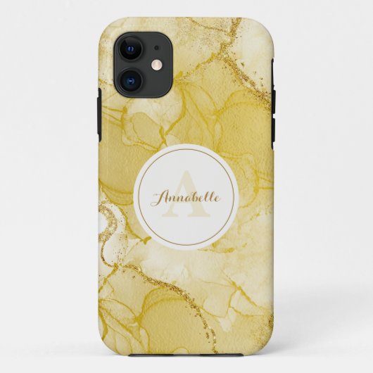 Gold Faux Glitter Case-Mate iPhone Case (Achterkant)