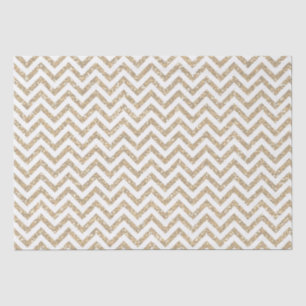 Gold Faux Glitter Chevron Tissuepapier
