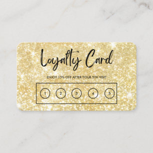 Gold Faux Glitter Custom Loyalty Kaart Visitekaartje