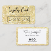 Gold Faux Glitter Custom Loyalty Kaart Visitekaartje (Voorkant / Achterkant)