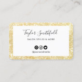 Gold Faux Glitter Custom Loyalty Kaart Visitekaartje (Achterkant)