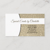 Gold Faux Glitter Custom Professional Head Shot Visitekaartje (Achterkant)