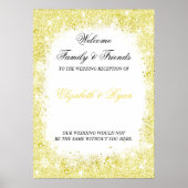 Gold, Faux Glitter, Custom, Weddenschap Welcome Poster (Voorkant)