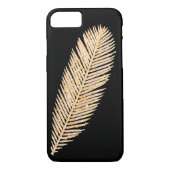 Gold Faux Glitter Feather Case-Mate iPhone Case (Achterkant)