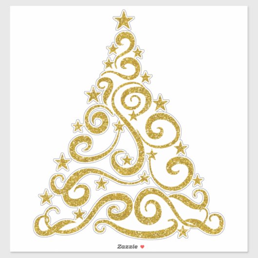 Gold Faux Glitter | kerstboomstructuur Sticker (Vel)