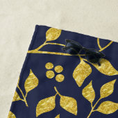 Gold Faux Glitter Leafs Pattern Strandlaken (In situ)