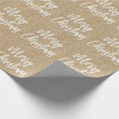Gold Faux Glitter Merry-kerstkalligrafie Cadeaupapier (Hoek)