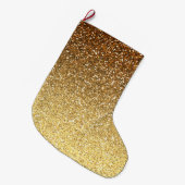 Gold Faux Glitter Ombre Grote Kerstsok (Voorkant (Hangend))