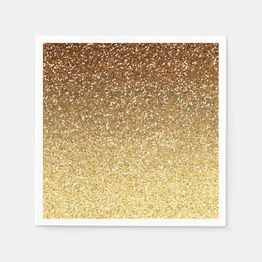 Gold Faux Glitter Ombre Servetten (Voorkant)