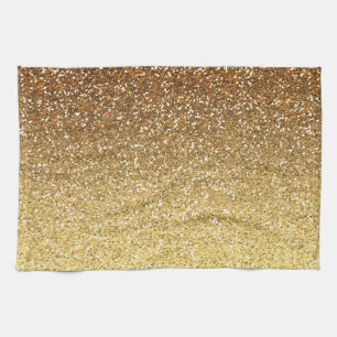 Gold Faux Glitter Ombre Theedoek