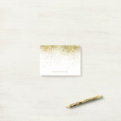Gold Faux Glitter Post-it® Notes (Op bureau)