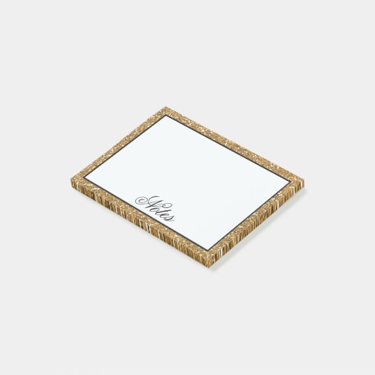 Gold Faux Glitter Post-it® Notes (Schuin)
