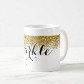 Gold Faux Glitter Sparkle Koffiemok (Voorkant rechts)