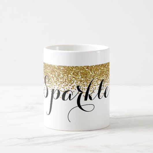 Gold Faux Glitter Sparkle Koffiemok (Center)