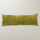 Gold Faux Glitter Sparkle Print Lichaamskussen (Achterkant)