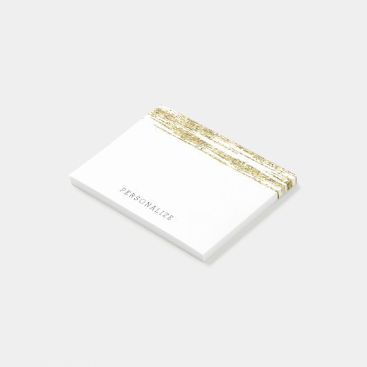 Gold Faux Glitter Stripes Post-it® Notes (Schuin)