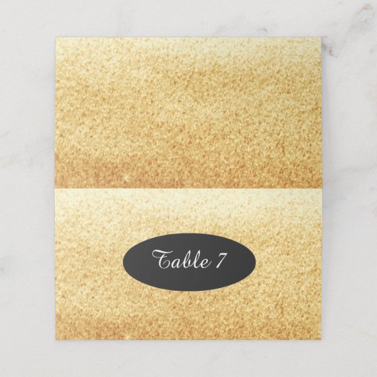 Gold Faux Glitter Table Seating Numbers (Buitenkant ongevouwen)