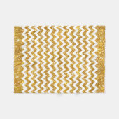 Gold Faux Glitter White Chevron Pattern Girly Fleece Deken (Voorkant (Horizontaal))
