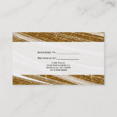 Gold Faux Glitter & White Chic Client Kaart (Achterkant)