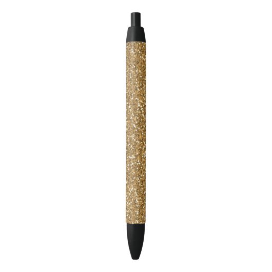 Gold Faux Glitter Zwarte Inkt Pen (Voorkant Verticaal)