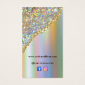 Gold faux iridescent glitter folie visitekaartje (Achterkant)