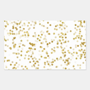Gold Faux Metallic Dot Bokeh Background Bling Rechthoekige Sticker