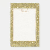 Gold Faux Sparkle Glitter Post-it® Notes (Voorkant)