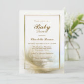 Gold Feather Baby shower Celebration Kaart (Staand voorkant)