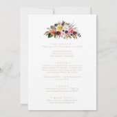 Gold Feather Boho Floral Front & Back Wedding Kaart (Achterkant)