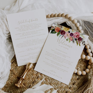 Gold Feather Boho Tropical Wedding Welkom Letter