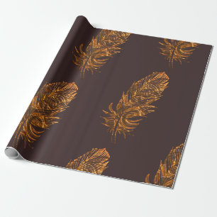 Gold Feather Cadeaupapier