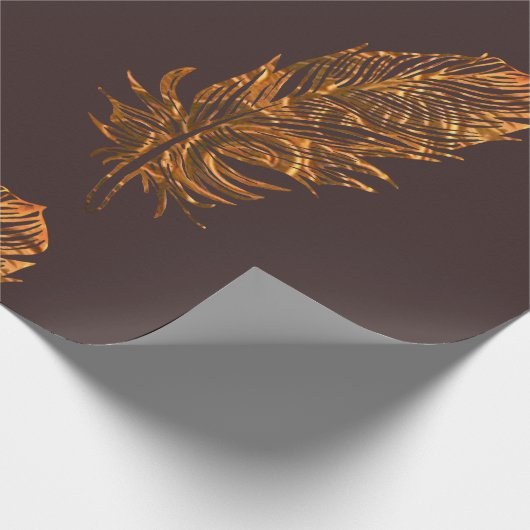 Gold Feather Cadeaupapier (Hoek)