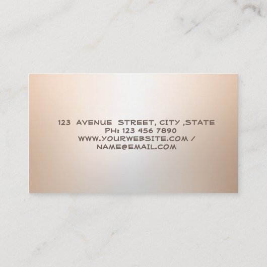 Gold Feather Roos Gold Brush Stroke Notaris Visitekaartje (Achterkant)