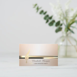 Gold Feather Stripe Luminouse Notary Visitekaartje