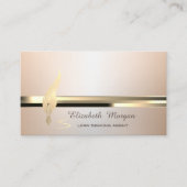 Gold Feather Stripe Luminouse Notary Visitekaartje (Voorkant)
