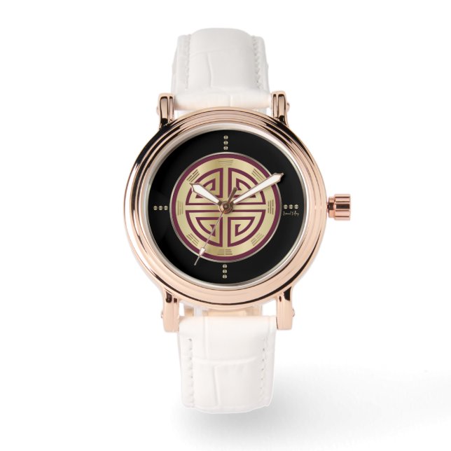 Gold Feng Shui Symbole de luxe Montre (Recto)