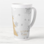 Gold Festive Arbre de Noël Latte Mug (Angle droit)